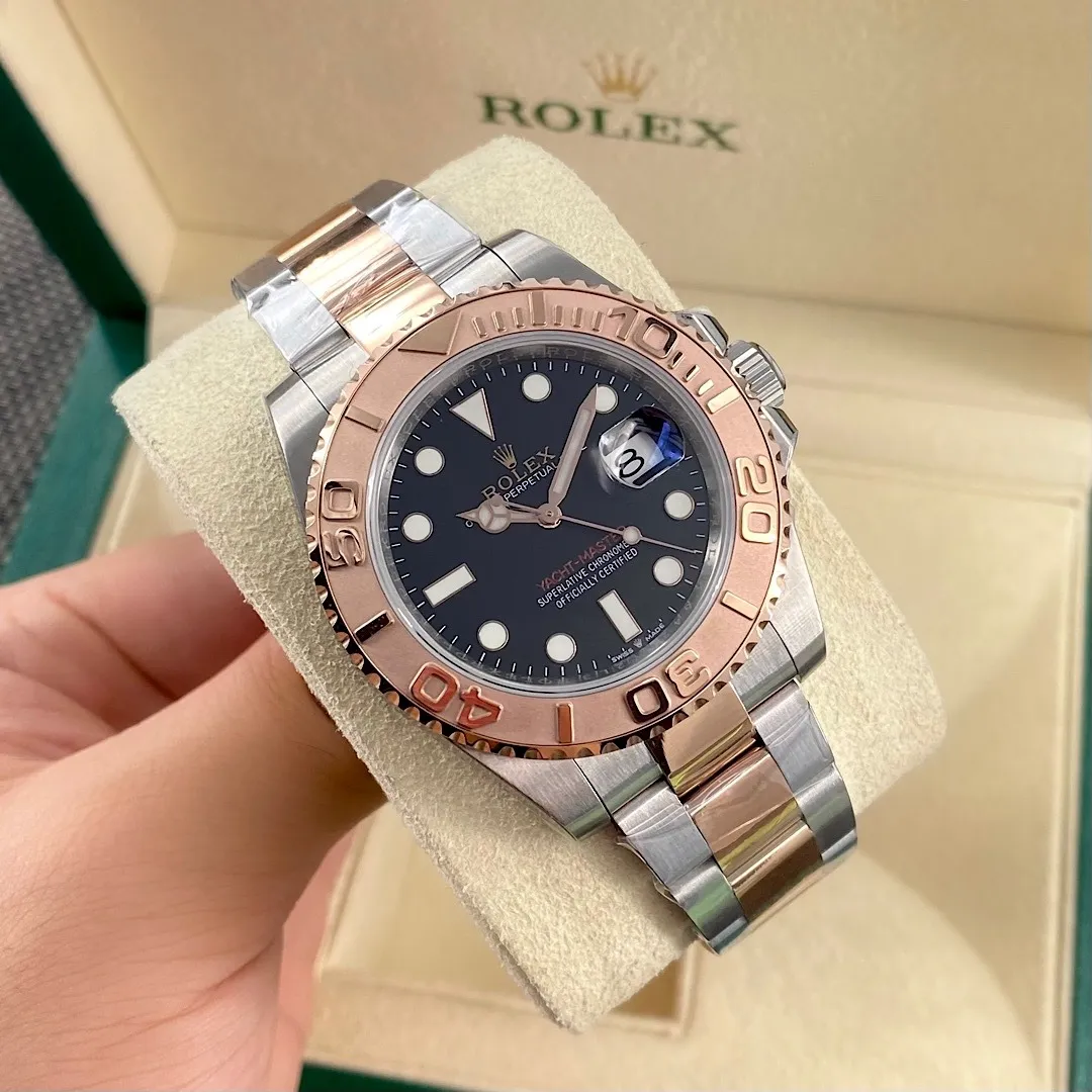Rolex Yacht-Master 40 Two-Tone Rose Gold (Chocolate Dial) Ref. 126621 - 1:1 Super Clone Detail View 2