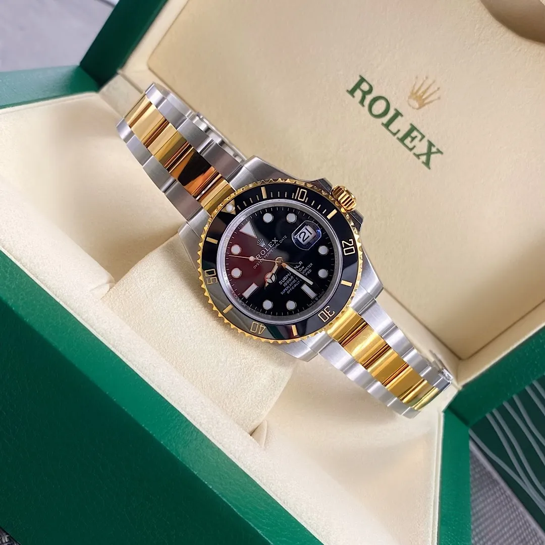 Rolex Submariner 41mm Two-Tone Yellow Gold (Black Dial) Ref. 116613LN - 1:1 Super Clone Detail View 3