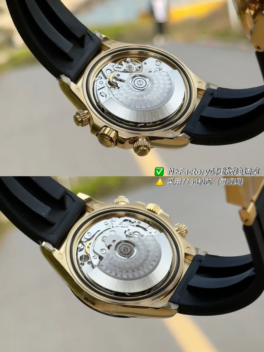 Rolex Daytona 40mm 904L Steel Weighted (Black Dial) Ref. 126500LN - 1:1 Super Clone Detail View 3