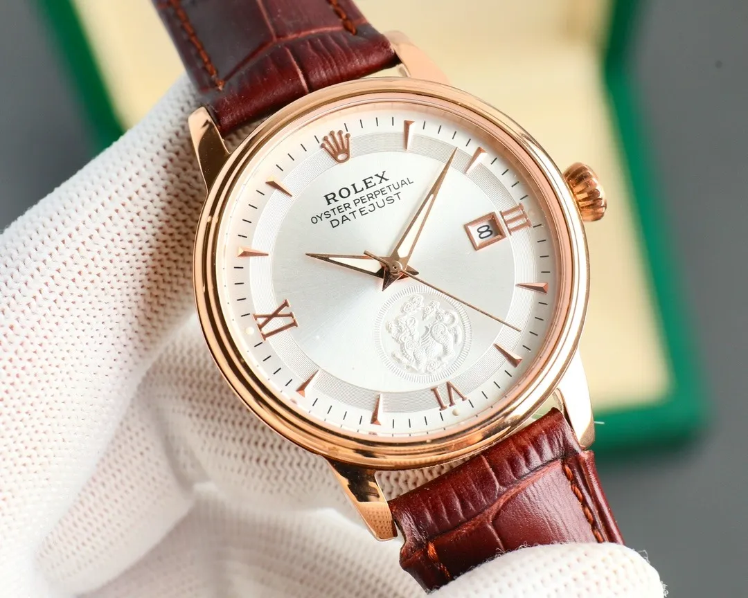Rolex "Wealth-Attracting Pixiu" 40mm 316L Steel (Gold - Leather Strap) Ref. N/A - 1:1 Super Clone Detail View 2