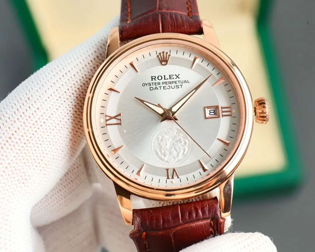 Rolex "Wealth-Attracting Pixiu" 40mm 316L Steel (Gold - Leather Strap) Ref. N/A - 1:1 Super Clone Detail View 5