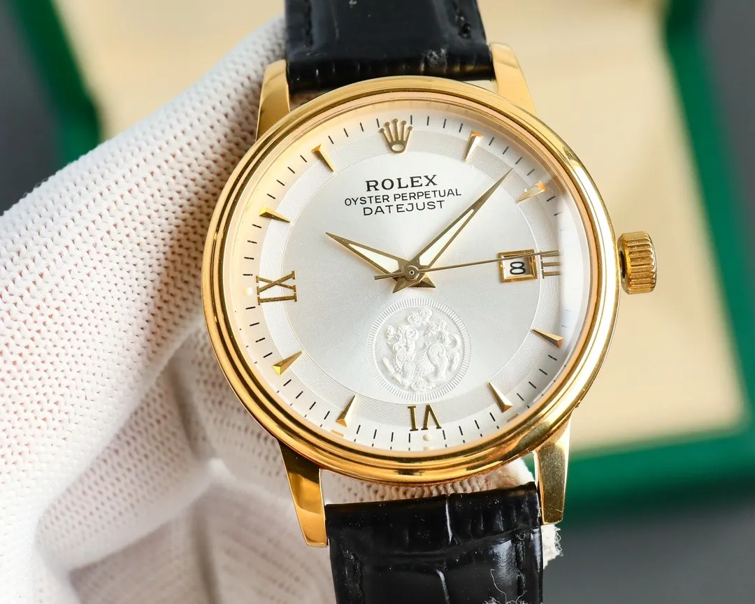 Rolex "Wealth-Attracting Pixiu" 40mm 316L Steel (White - Leather Strap) Ref. N/A - 1:1 Super Clone Detail View 4