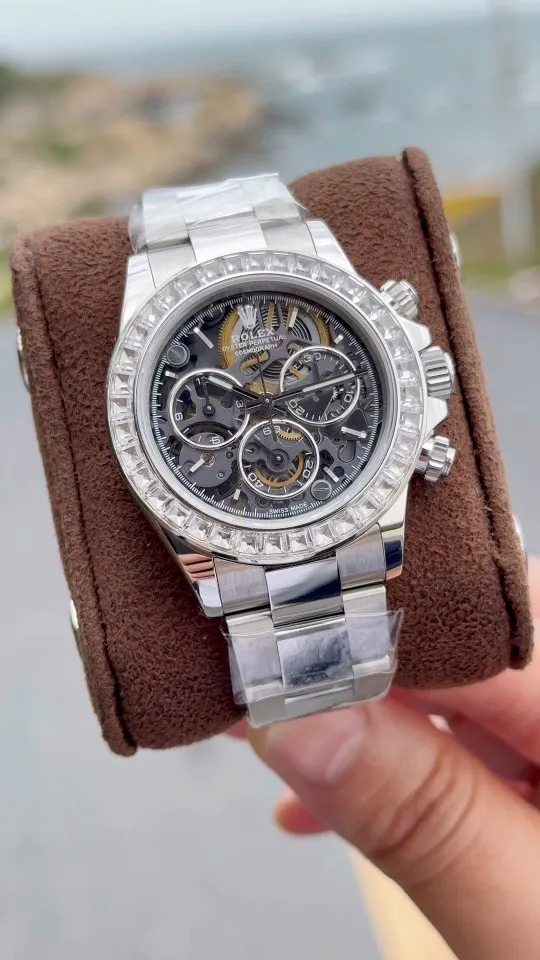 Rolex Daytona PPM Custom 40mm (White Skeleton Diamond Dial) Ref. Custom Daytona (PPM) - 1:1 Super Clone Detail View 1