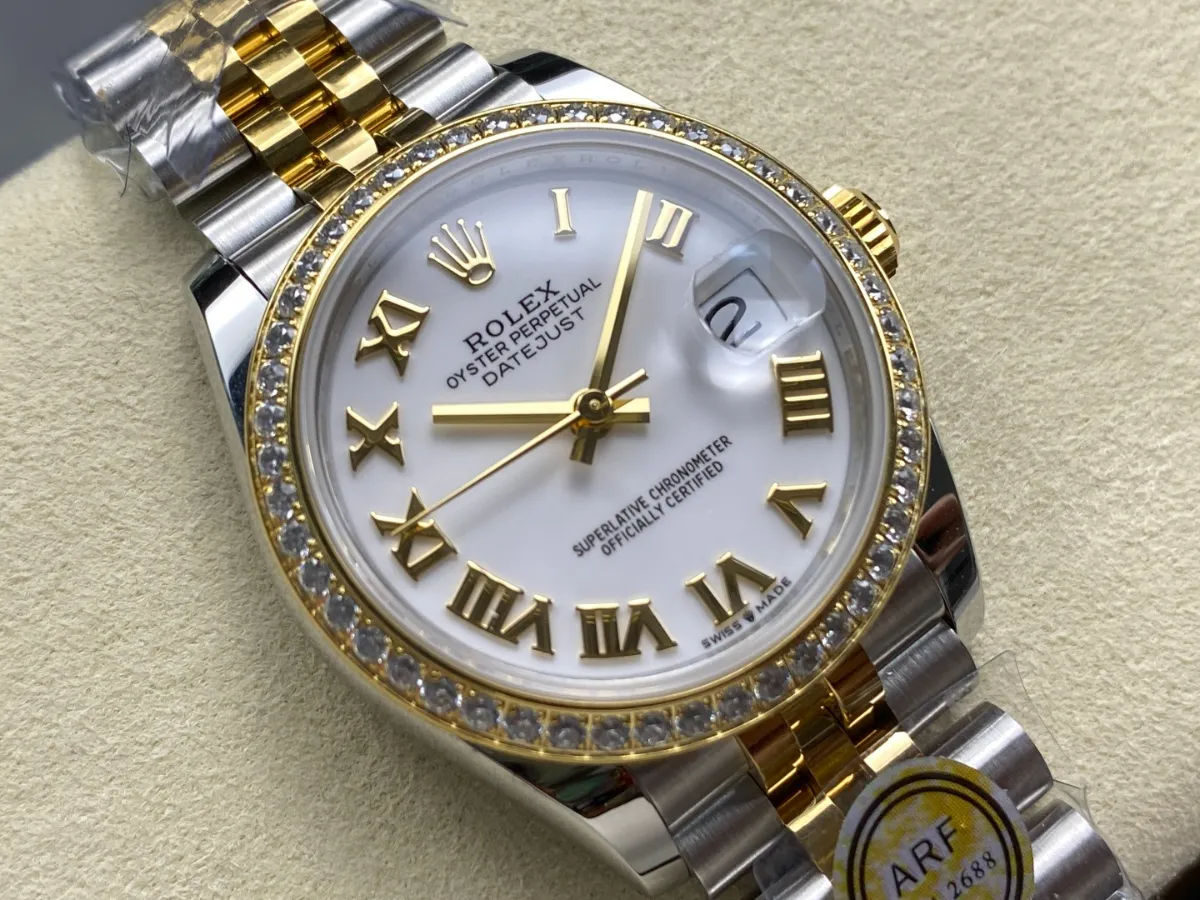 Rolex Datejust 31 Weighted (Silver Sunburst Dial) Ref. 278274 - 1:1 Super Clone Detail View 4