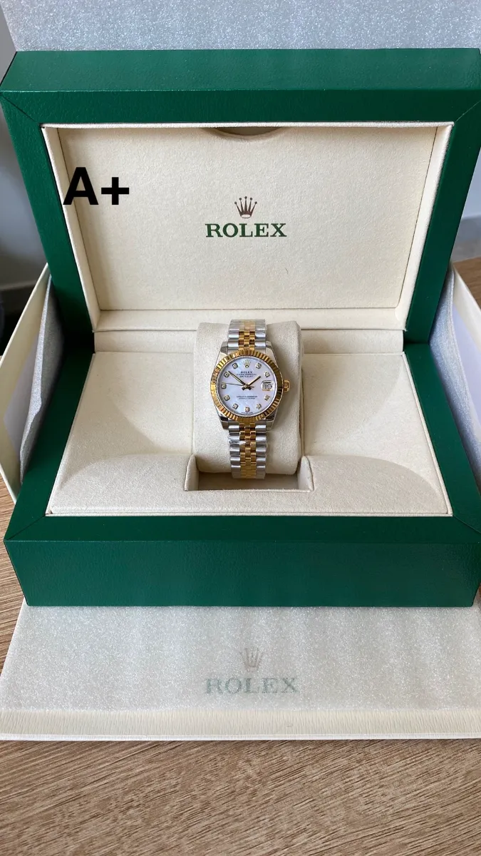 Rolex Datejust 31 Full Rose Gold (Swarovski Bezel - President) Ref. 278285 - 1:1 Super Clone Detail View 7