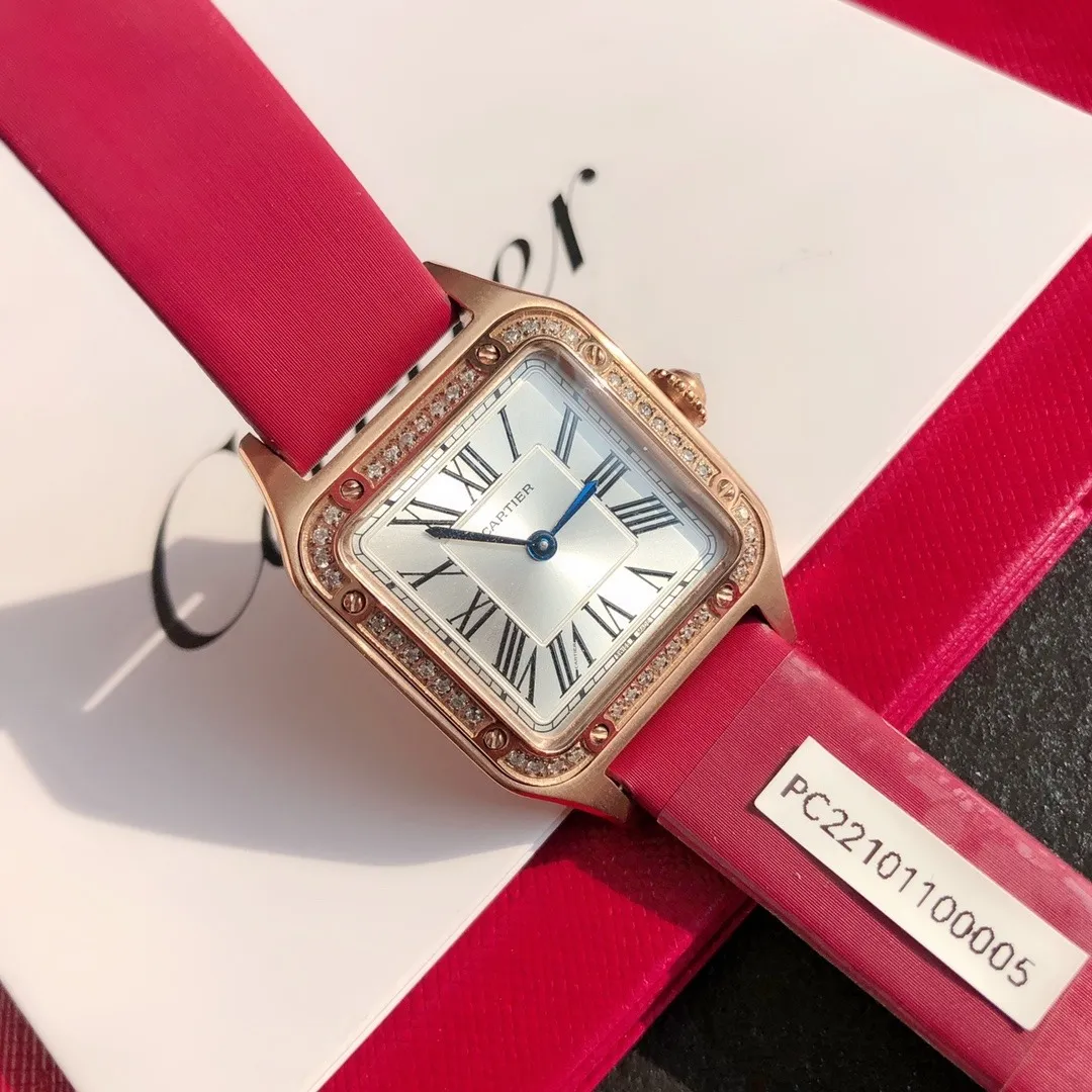 Cartier Santos Dumont Ultra-Thin (Rose Gold & Genuine Diamonds) Ref. WJSA0017 - 1:1 Super Clone Detail View 6