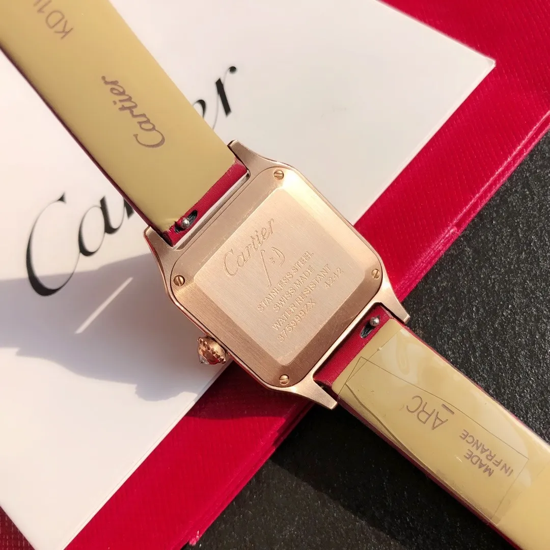 Cartier Santos Dumont Ultra-Thin (Rose Gold & Genuine Diamonds) Ref. WJSA0017 - 1:1 Super Clone Detail View 7