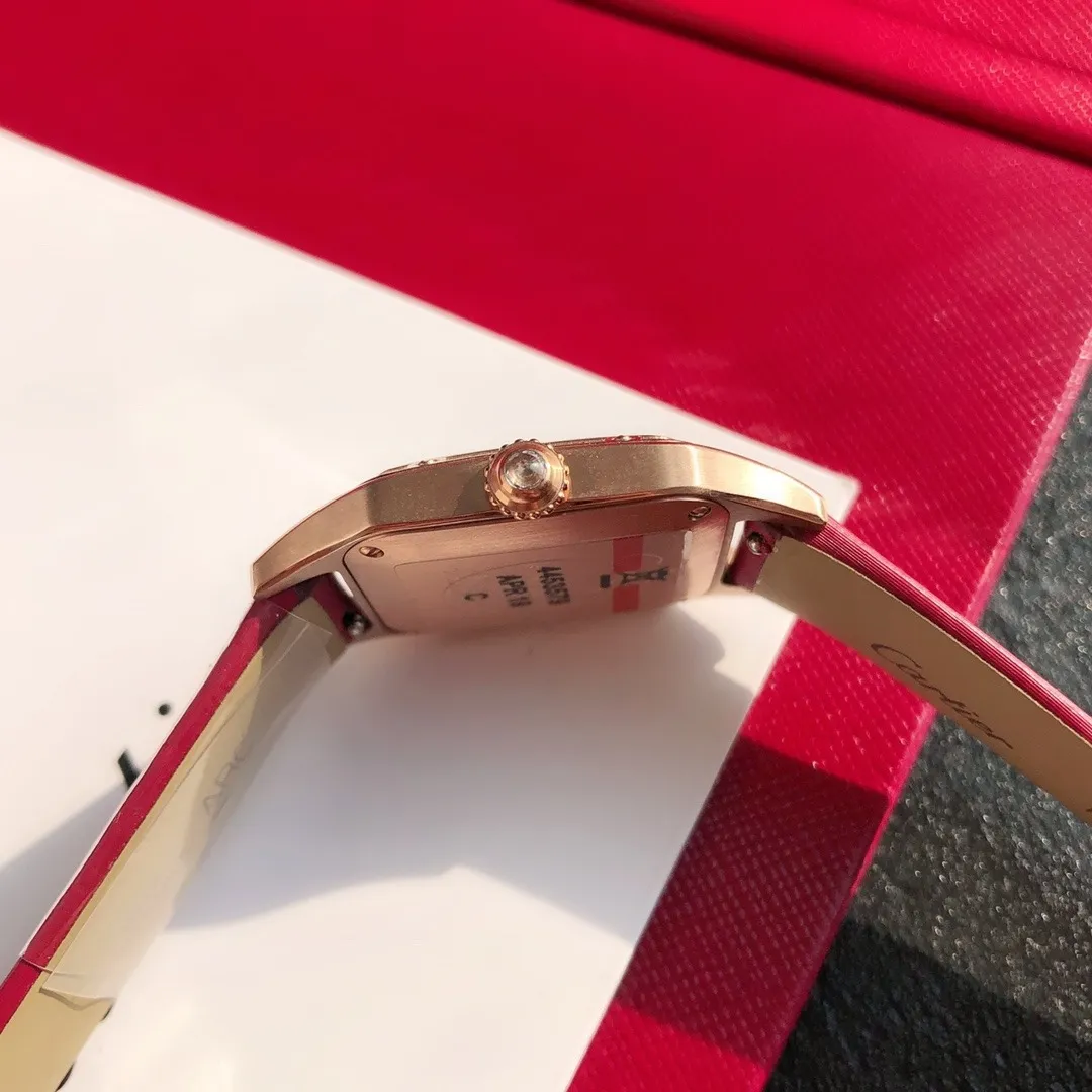 Cartier Santos Dumont Ultra-Thin (Rose Gold & Genuine Diamonds) Ref. WJSA0017 - 1:1 Super Clone Detail View 8