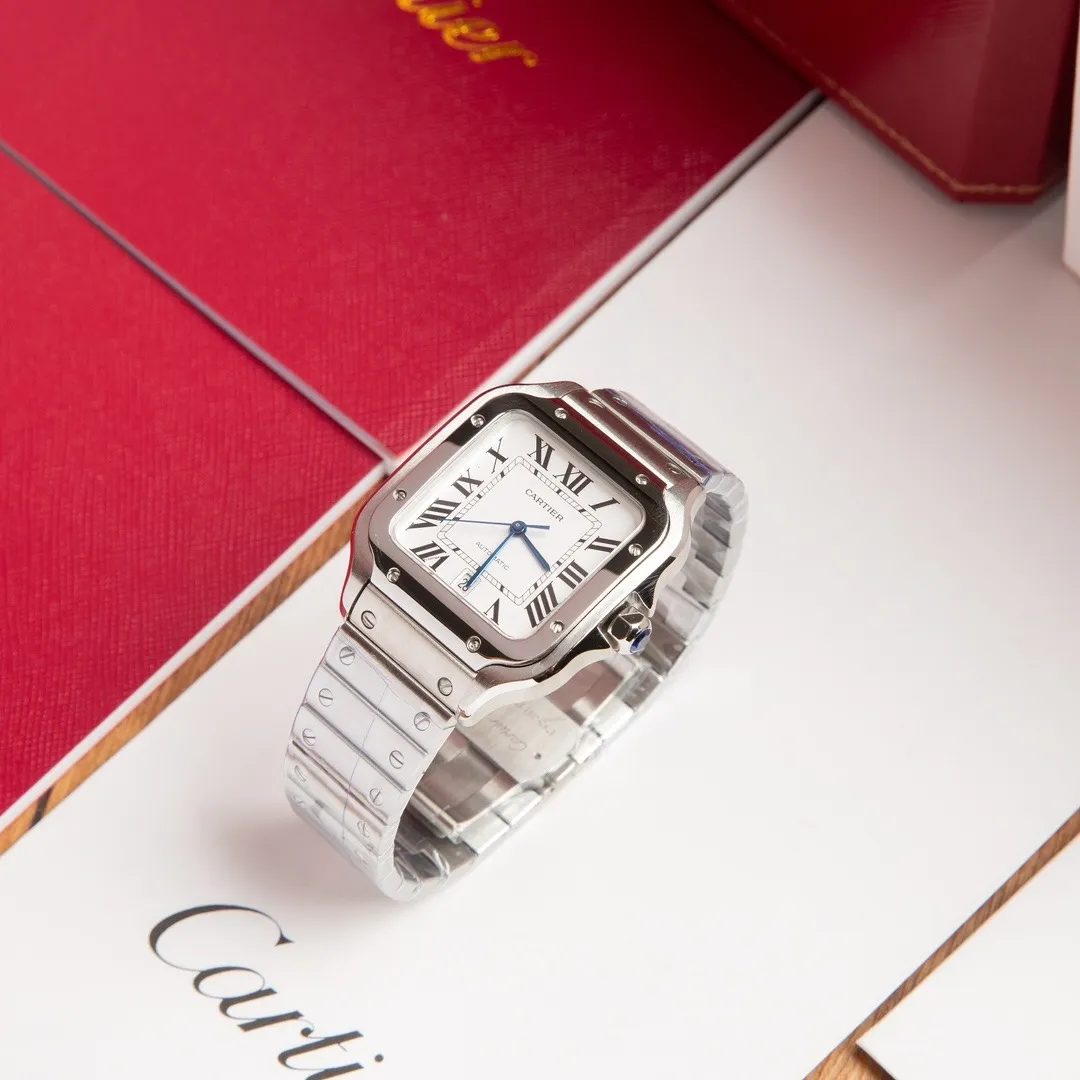 Cartier Santos de Cartier 40mm (Classic White Dial) Ref. WSSA0018 - 1:1 Super Clone Detail View 1