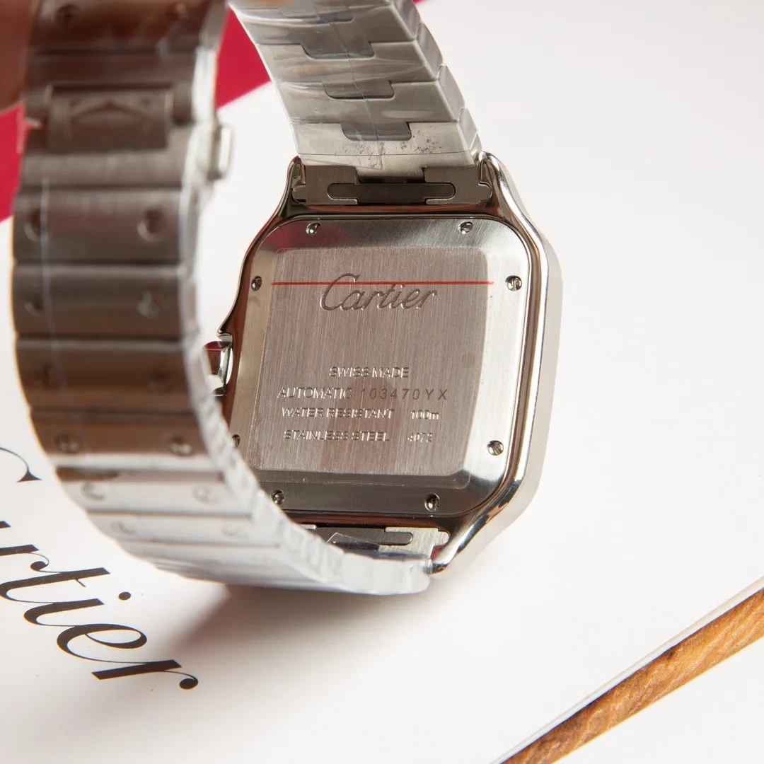 Cartier Santos de Cartier 40mm (Classic White Dial) Ref. WSSA0018 - 1:1 Super Clone Detail View 4