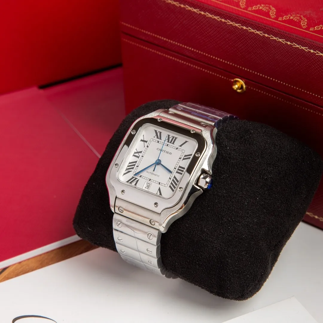 Cartier Santos de Cartier 40mm (Classic White Dial) Ref. WSSA0018 - 1:1 Super Clone Detail View 6