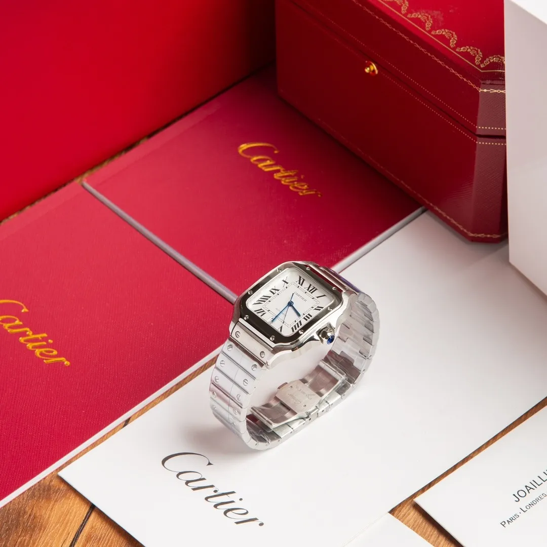 Cartier Santos de Cartier 40mm (Classic White Dial) Ref. WSSA0018 - 1:1 Super Clone Detail View 7