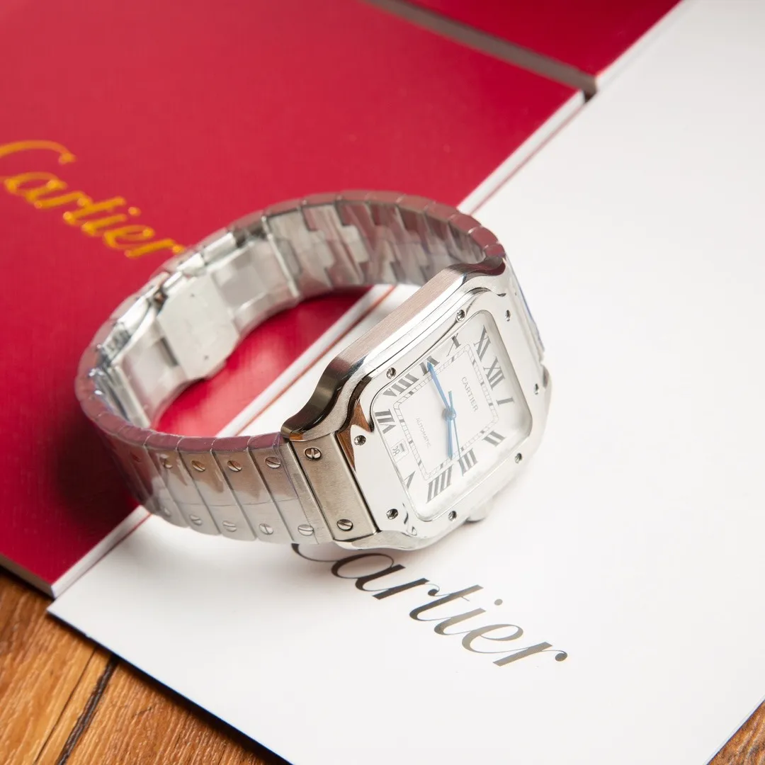 Cartier Santos de Cartier 40mm (Classic White Dial) Ref. WSSA0018 - 1:1 Super Clone Detail View 8