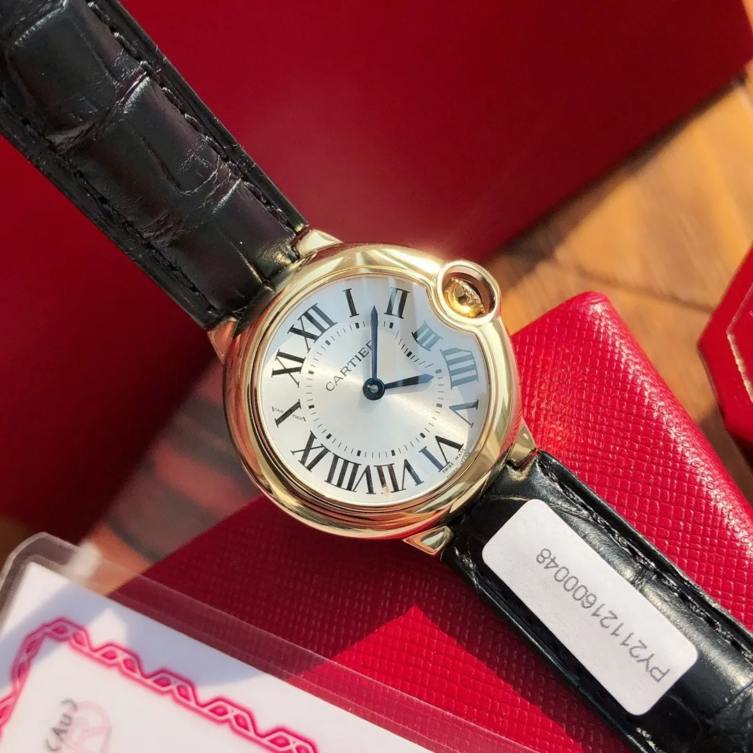 Cartier Ballon Bleu 28mm (18k Gold Plated) Ref. WGBB0007 - 1:1 Super Clone Detail View 1