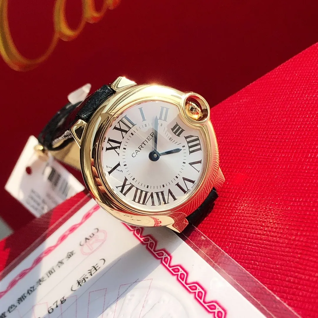 Cartier Ballon Bleu 28mm (18k Gold Plated) Ref. WGBB0007 - 1:1 Super Clone Detail View 6