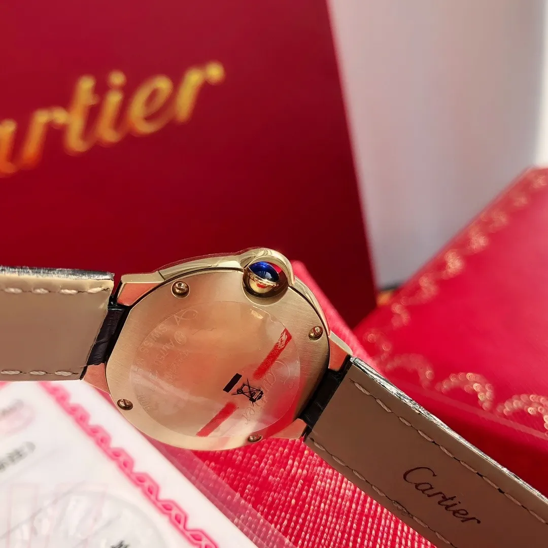 Cartier Ballon Bleu 28mm (18k Gold Plated) Ref. WGBB0007 - 1:1 Super Clone Detail View 8
